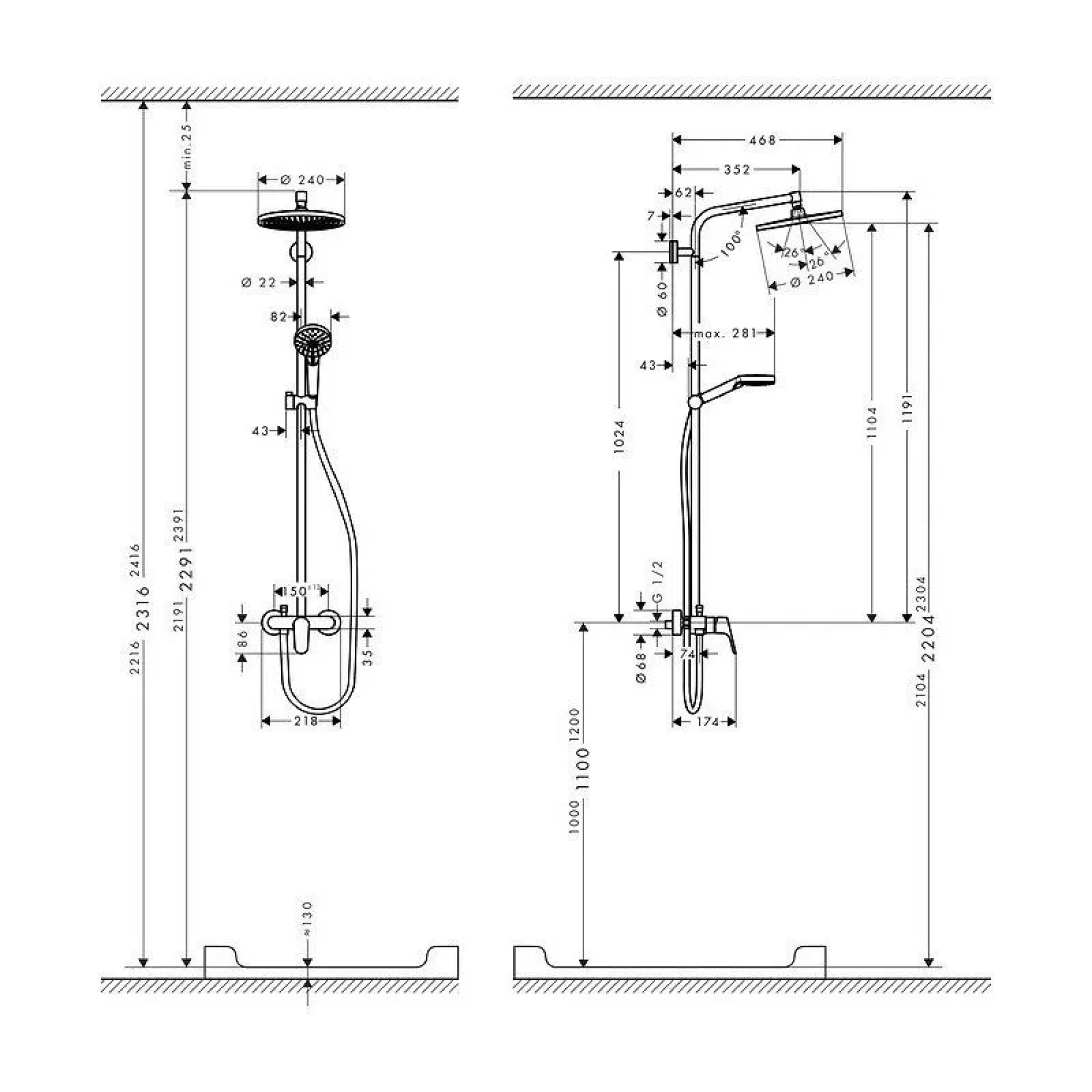 Hauteur du pommeau de douche à quelle hauteur installer le support ou la barre